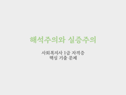  해석주의와 실증주의 기출 문제