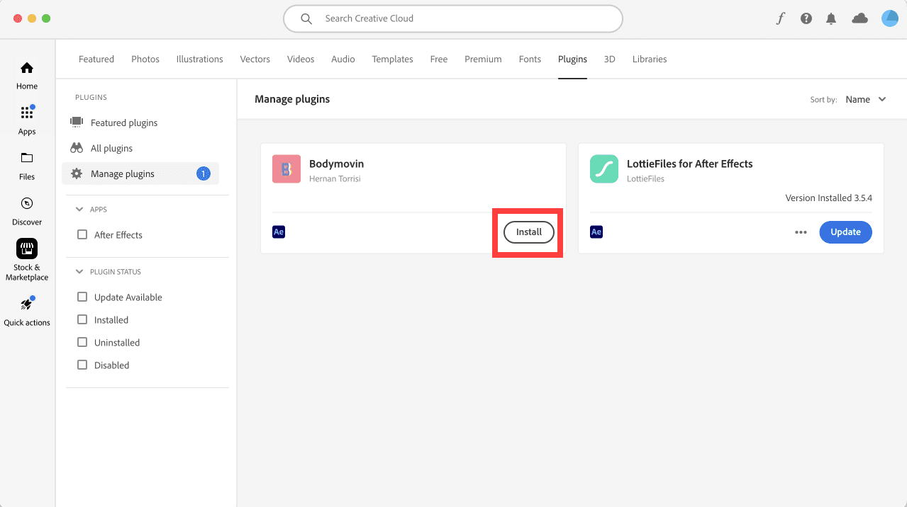 Creative Cloud 플러그인