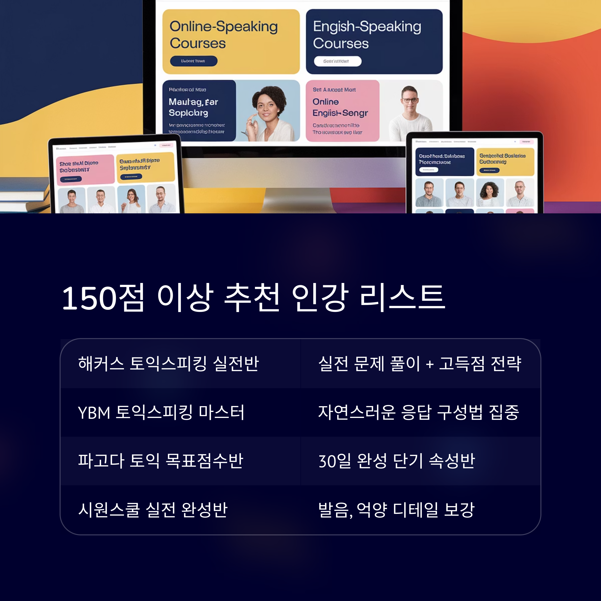 150점 이상 추천 인강 리스트
