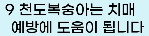  9 천도복숭아는 치매 예방에 도움이 됩니다