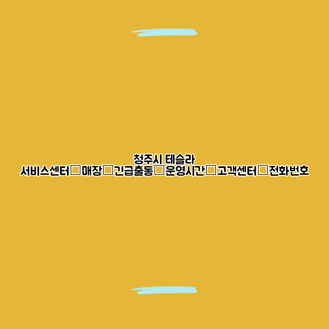 청주시 테슬라 서비스센터│매장│긴급출동│운영시간│고객센터│전화번호