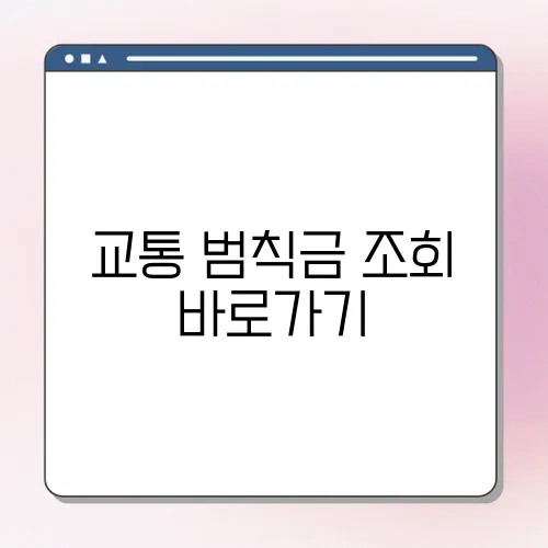 교통 범칙금 조회 바로가기