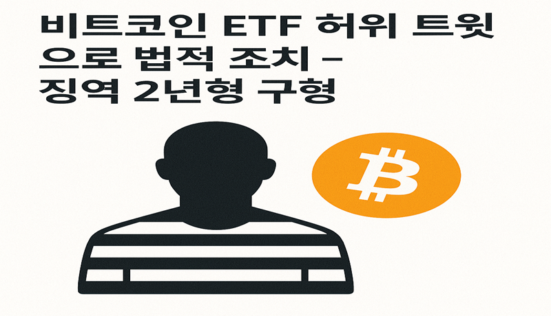 거짓 비트코인 ETF 트윗에 대해 징역 2년 구형
한 투자자가 허위 ETF 승인 트윗을 올린 혐의로 미국 법원으로부터 징역 2년형을 구형받았습니다.
이로 인해 암호화폐 시장이 한때 크게 요동쳤으며, 해당 사건은 정보 왜곡에 대한 강력한 경고가 되었습니다.
📌 신뢰할 수 있는 정보 출처를 활용하는 것이 필수인 시장입니다.