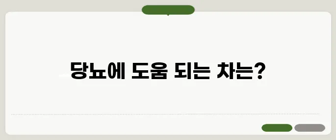 당뇨에 좋은 차 혈당 관리에 좋은 티 추천