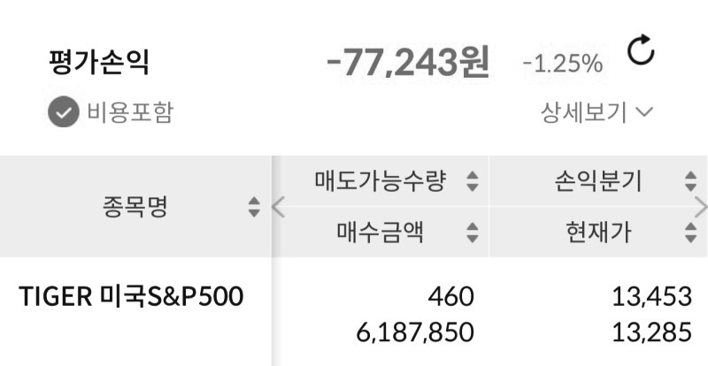  연금저축, IRP 매수 보유 현황 11주차 | TIGER 미국S&P500