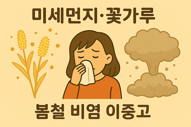 미세먼지 꽃가루, 봄철 비염 이중고 사진