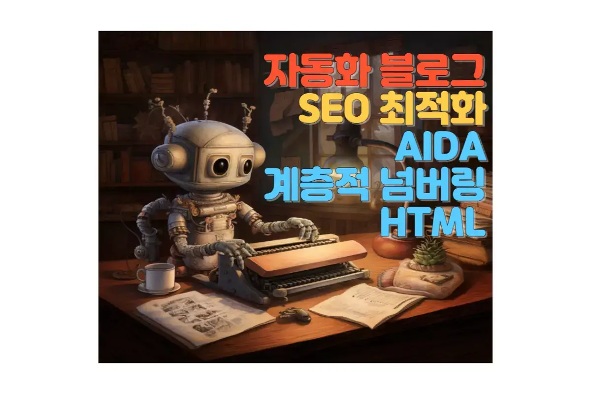  자동화 블로그 구글 SEO 향상을 위한 최적화 작성법: AIDA, 링크 전략, 계층적 넘버링, HTML 사용 가이드
