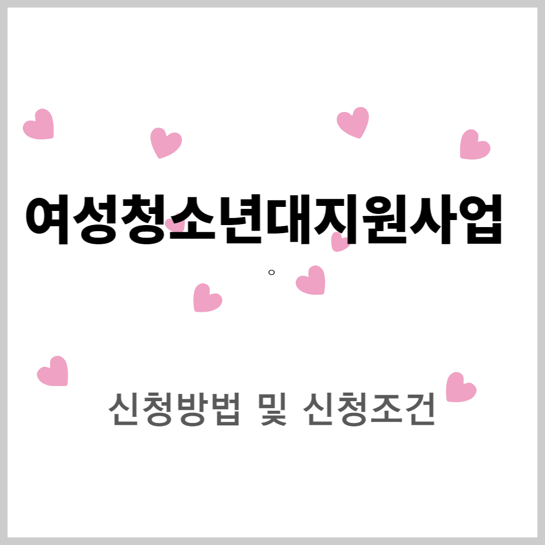  생리대 바우처 지원사업//신청대상및 지원금액