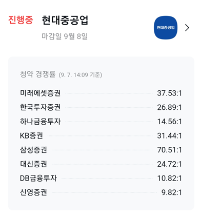  현대중공업 수요예측 + 카카오페이 공모주 일정 알림 서비스