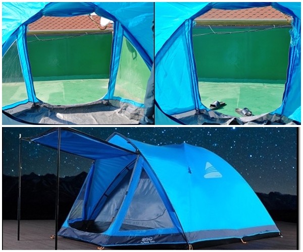 텐트입구-양옆에-삼각형모양의-투명창-두가가-있다