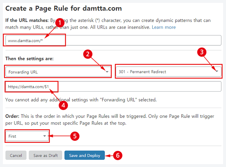 cloudflare page rules option
