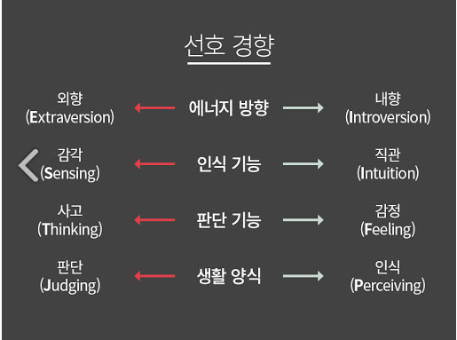 MBTI 선호 방향성 