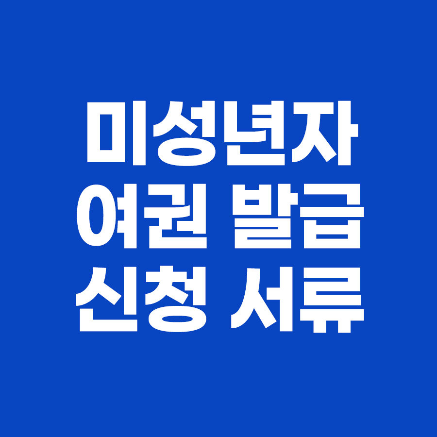 미성년자 여권 발급 신청 서류