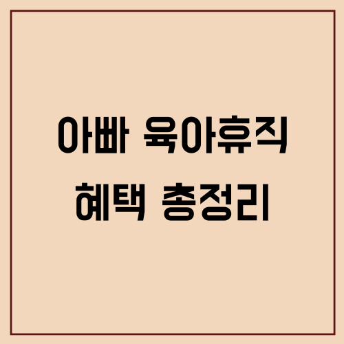 아빠 육아휴직 혜택 총정리