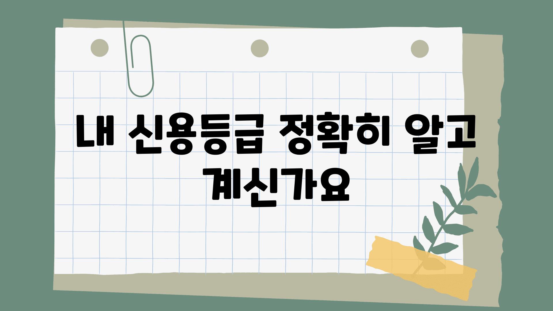 내 신용등급 정확히 알고 계신가요