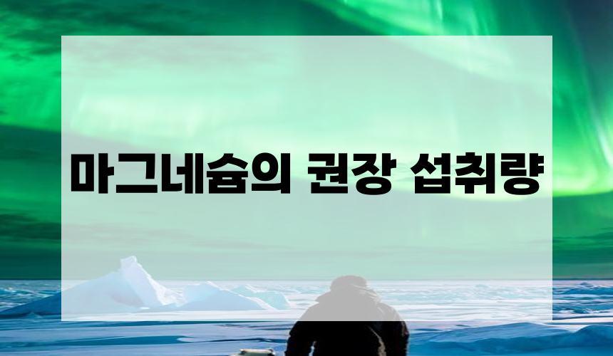 4. 마그네슘의 권장 섭취량