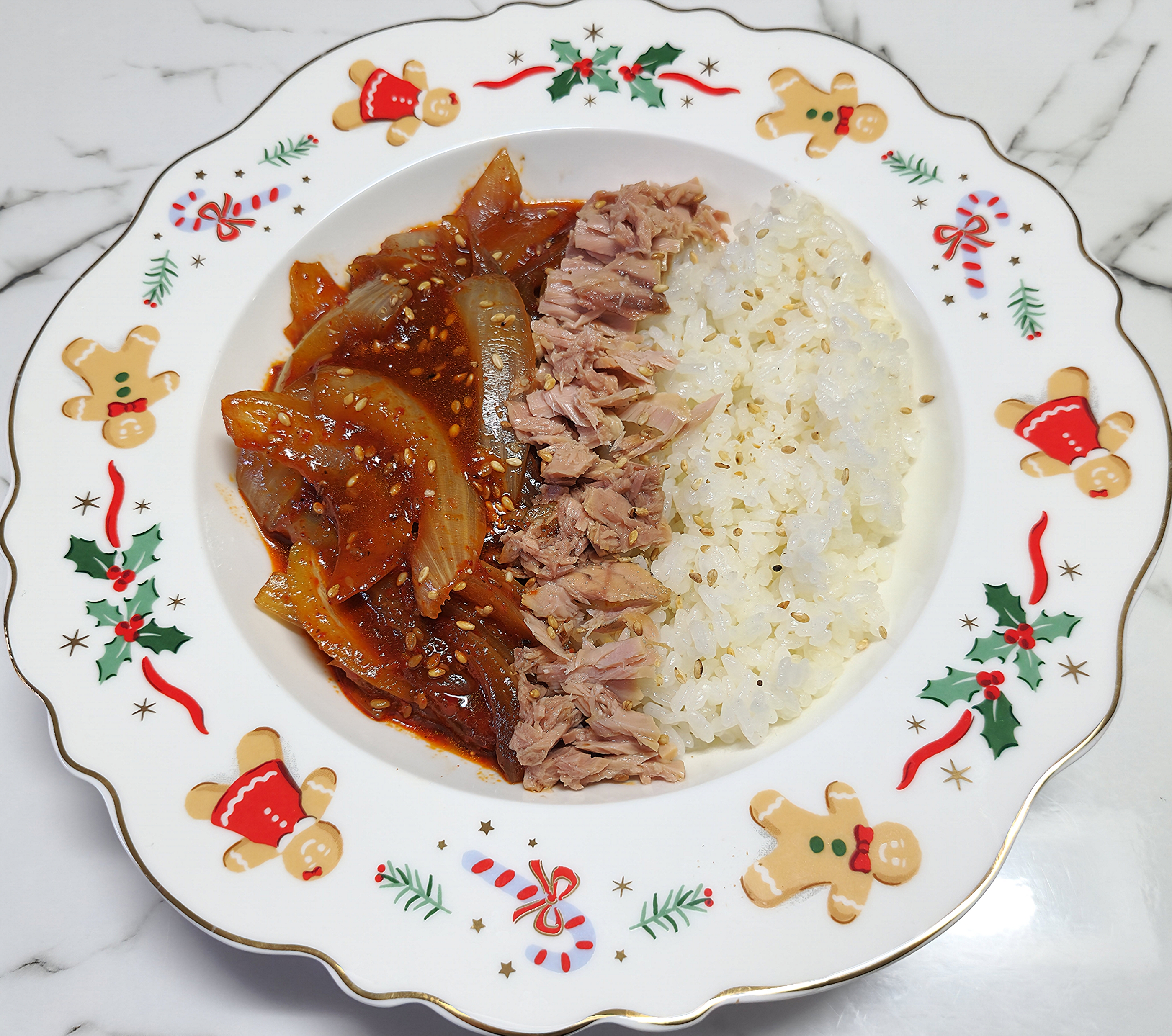 양파-참치-덮밥-완성모습