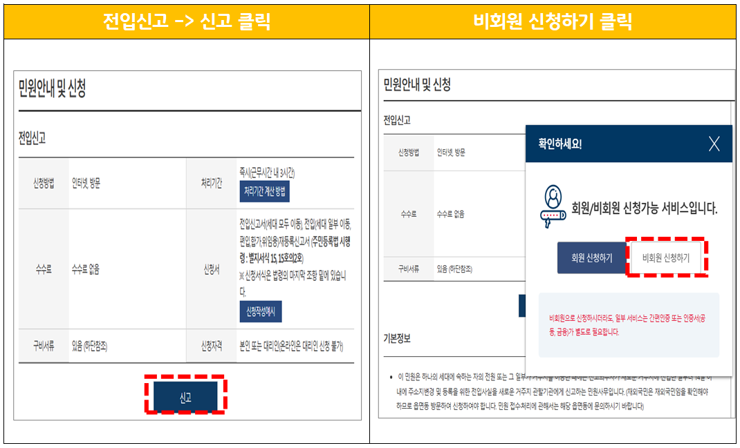 입주신고 신청방법 : 1