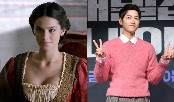 송중기와 케이티 루이스 손더스의 웨딩 사진