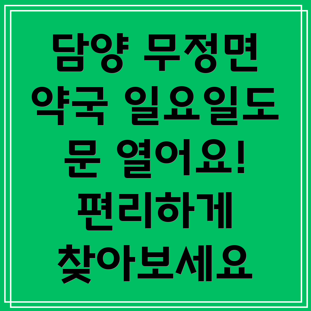 담양 무정면 일요일 영업 약국