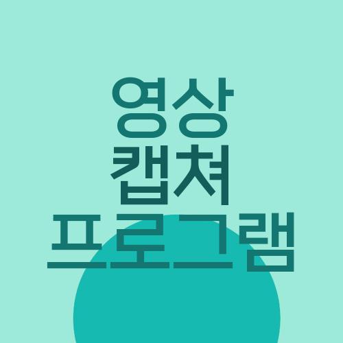 영상 캡쳐 프로그램