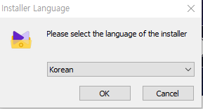 Korea를 선택하시고 OK를 클릭