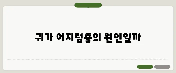 어지럼증의 원인 귀에서 오는 경우도 많아요