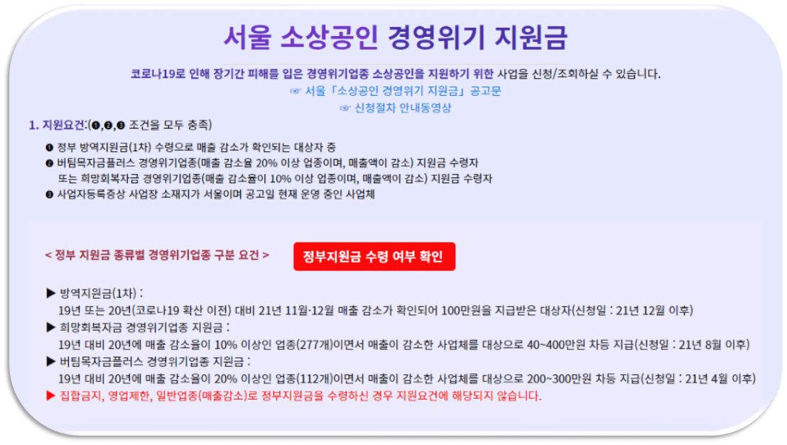 서울경영위기지원금kr-온라인-신청-홈페이지-접속하기