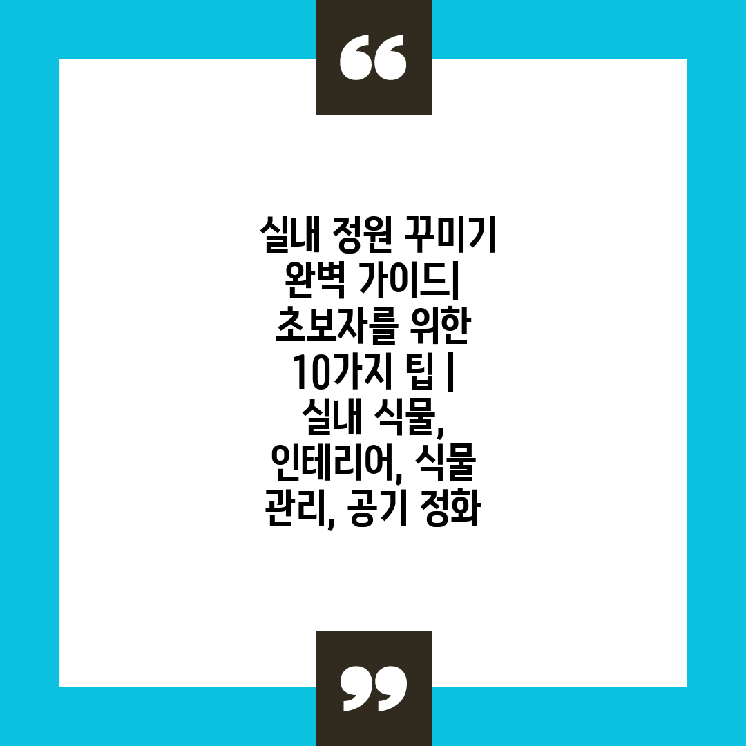  실내 정원 꾸미기 완벽 가이드 초보자를 위한 10가지