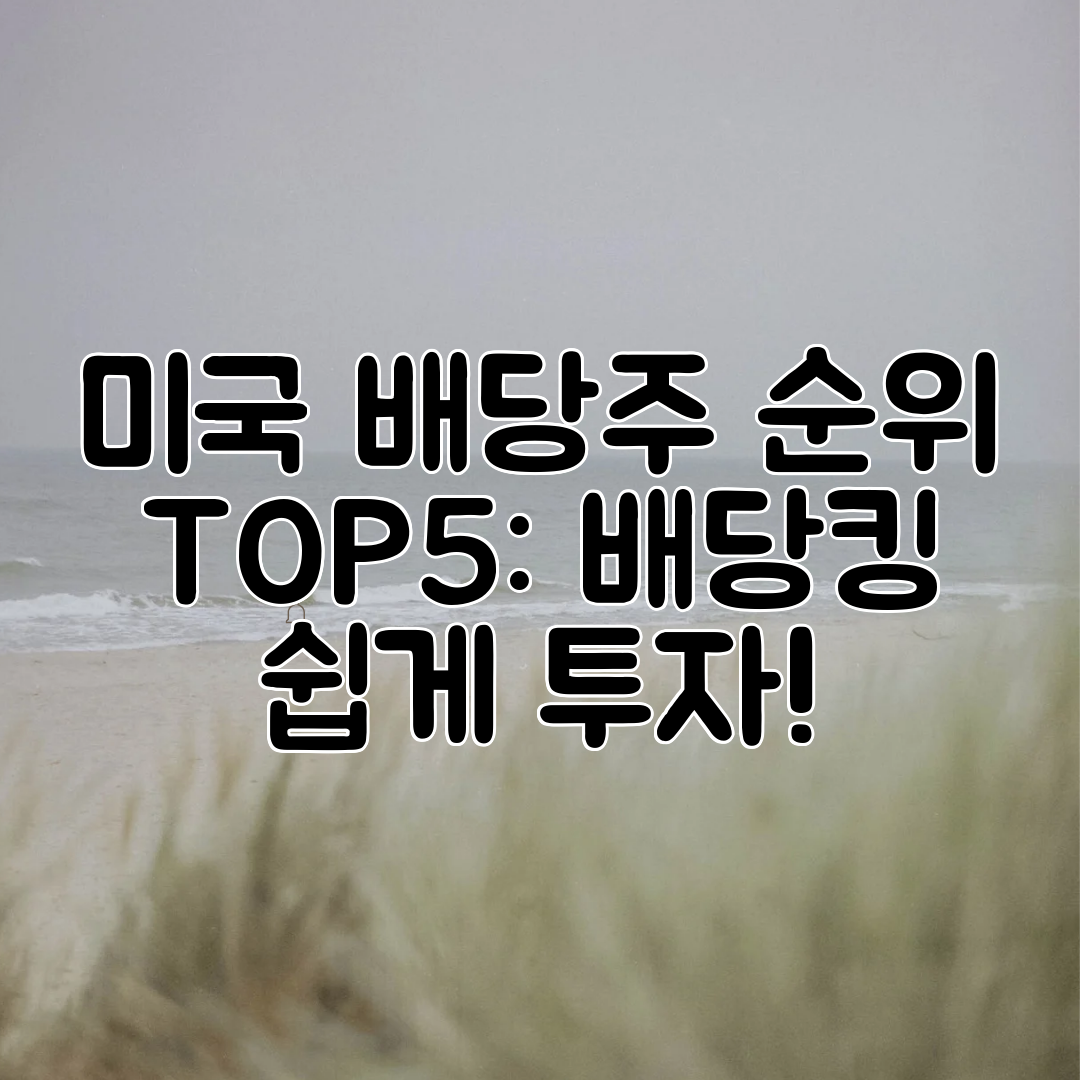 미국 배당주 순위 TOP5 배당킹 쉽게 투자!