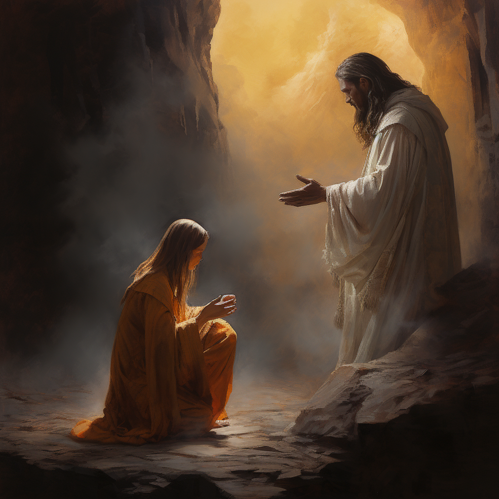 죄를 범했을 때 주님을 바라는 장면, Lord, 주님