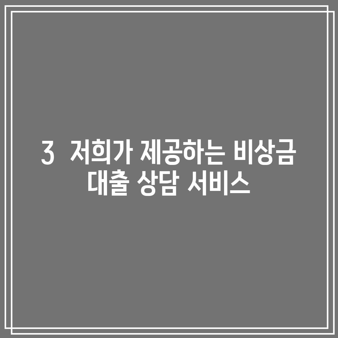 3.  저희가 제공하는 비상금 대출 상담 서비스