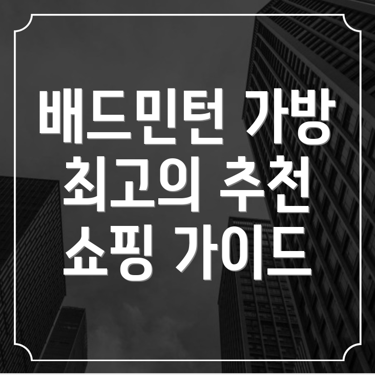 배드민턴 가방 추천