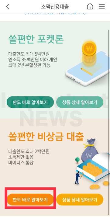신한은행 쏠편한 비상금 대출 신청방법 설명 사진3