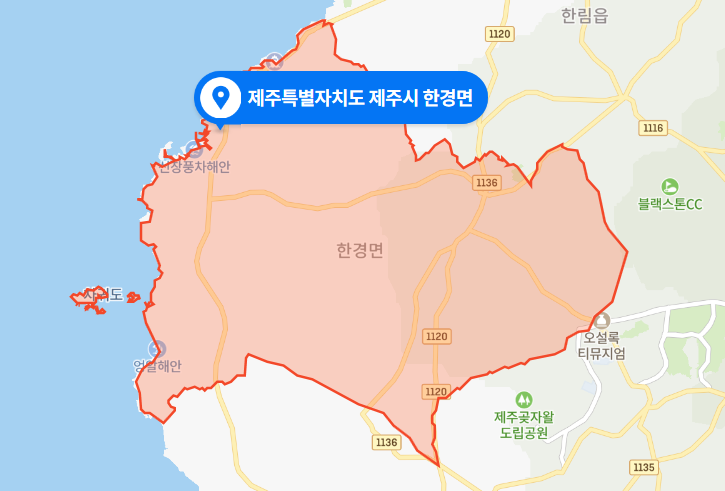  제주시 한경면 용수교차로 신창 방면 차량사고 (2021년 1월 5일)
