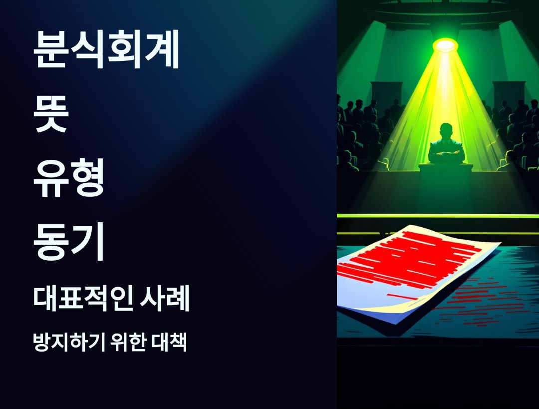 분식회계 뜻 유형 동기 사례 방지 대책