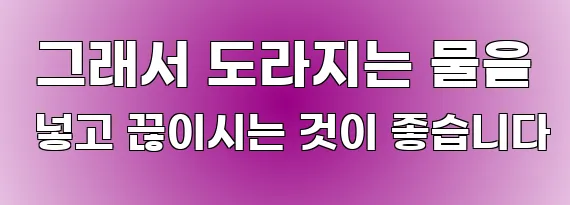  그래서 도라지는 물을 넣고 끊이시는 것이 좋습니다