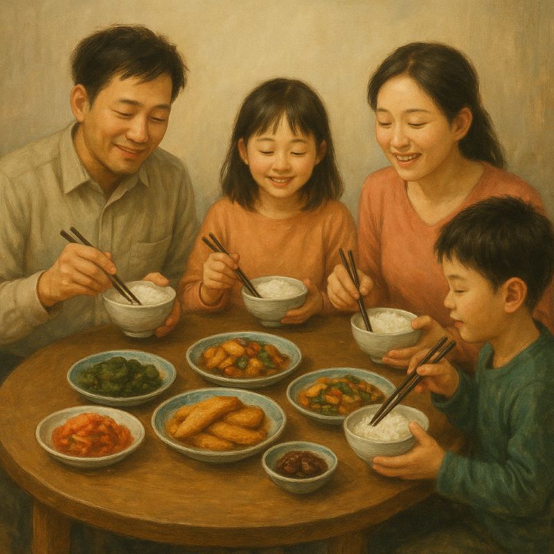 가족과 밥 먹는 꿈 – 유대감 강화