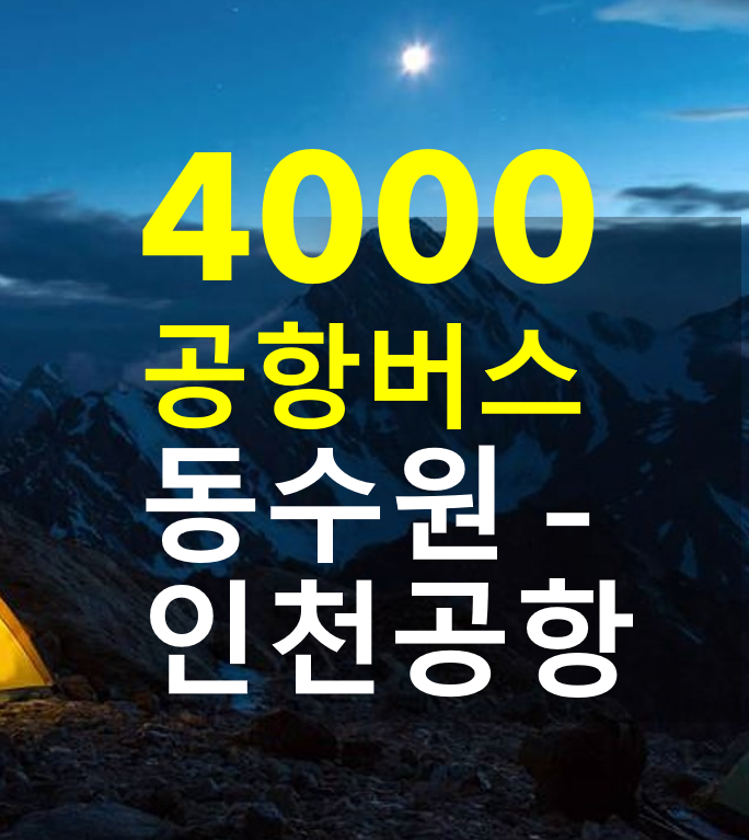  동수원 - 인천공항버스 4000 안내 (노선, 시간표, 요금, 정류장), 버스타고 예약