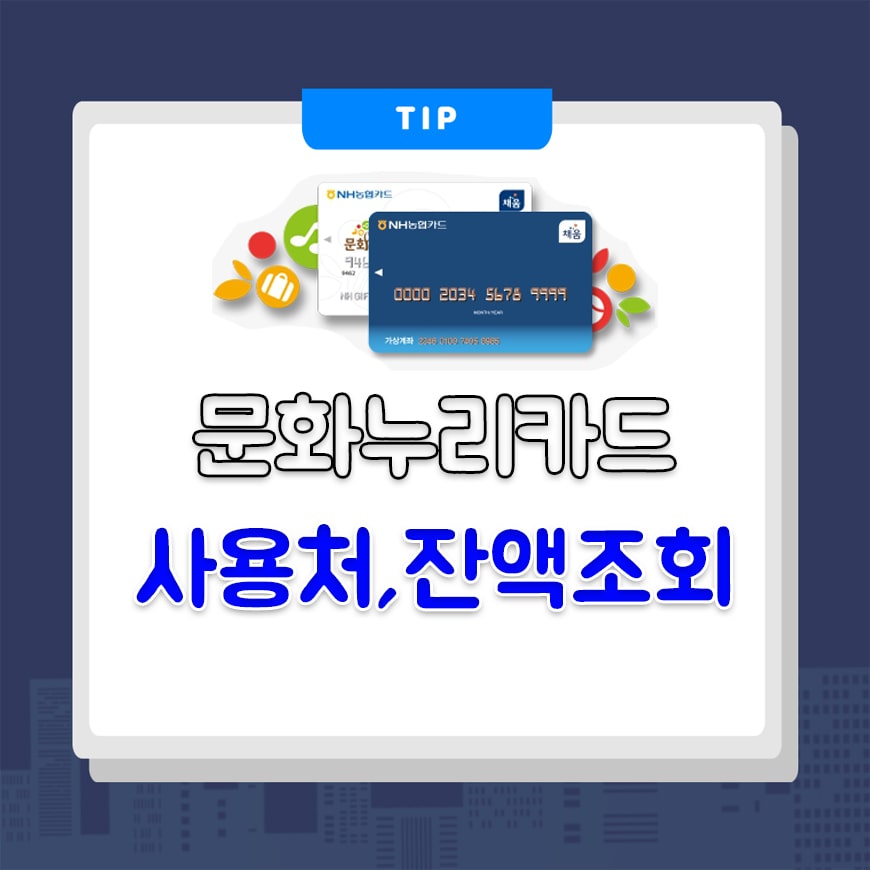  문화누리카드 사용처,잔액조회 확인하기