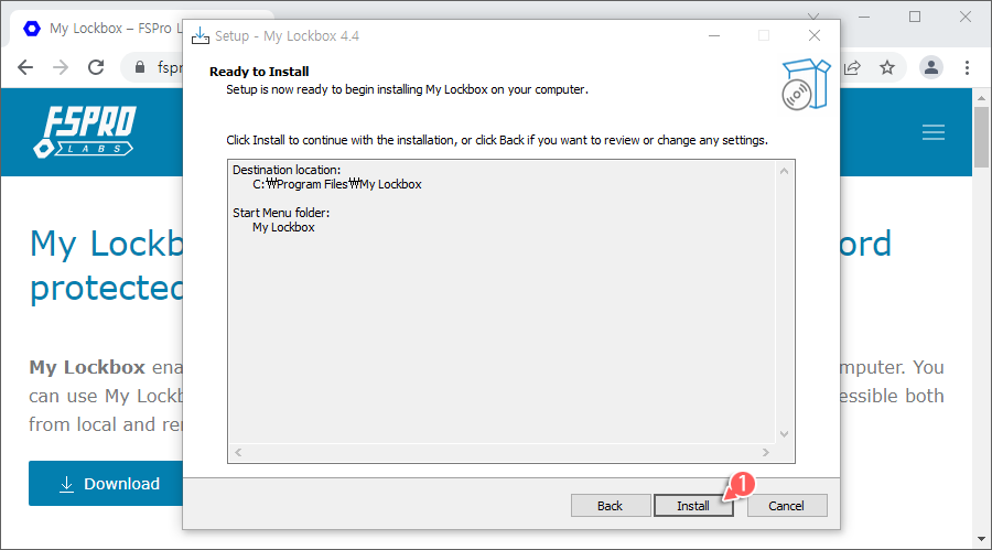 Ready to Install step