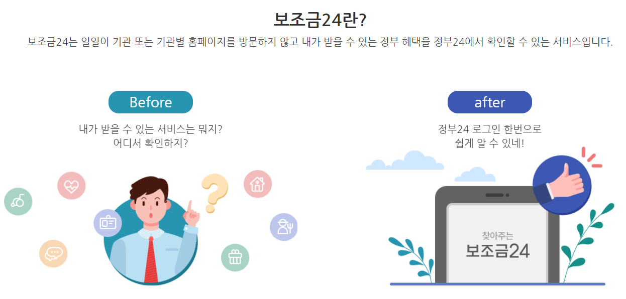  정부24 / 보조금24  / 내가 받을 정부지원금 확인/ 지원금 온라인 신청하는법