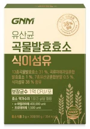 GNM 유산균 곡물발효효소 식이섬유 / 아밀라아제 프로테아제 프로바이오틱스 90g&#44; 1개