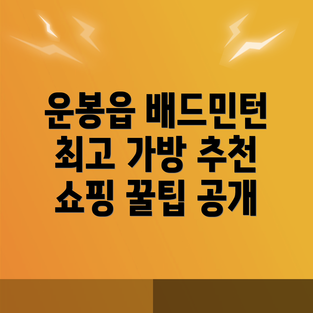 배드민턴 가방 추천