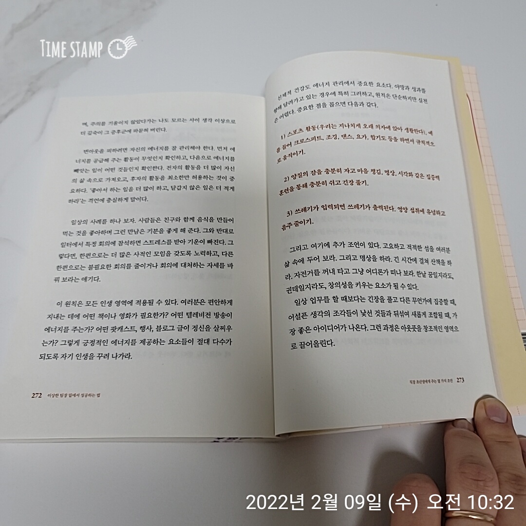  이상한 팀장 밑에서 성공하는 법, 기운, 힘, 에너지의 균형