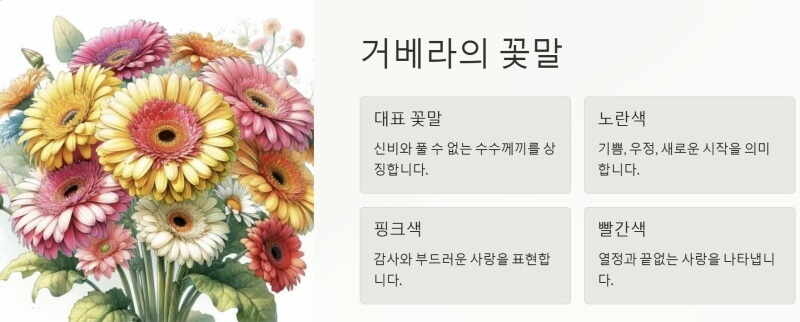 거베라의 꽃말 ppt이미지