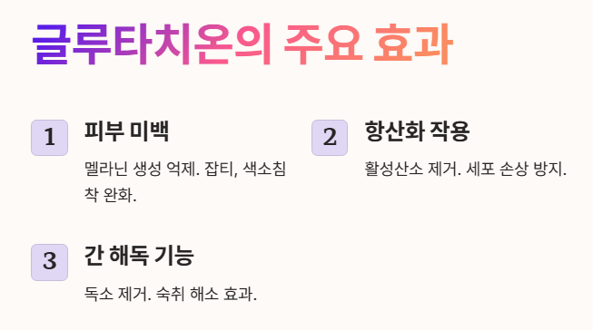 글루타치온의 주요 효과