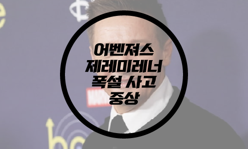  어벤져스 제레미레너 폭설 사고 중상/호크아이 제레미레너 중상/ 미국폭설