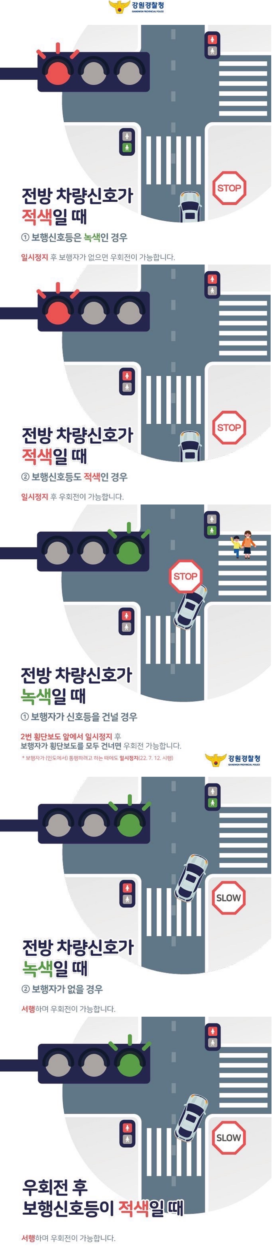 강원경찰청-교차로-우회전-통행방법
