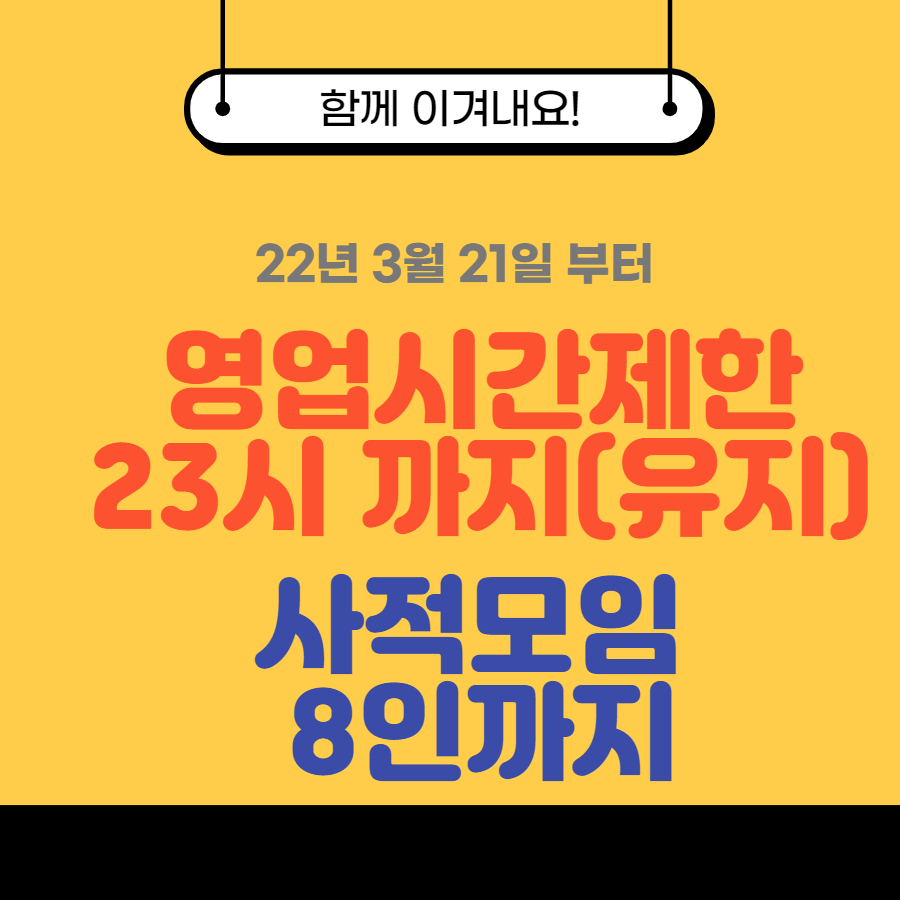 영업시간제한은 유지, 사적모임은 8인까지